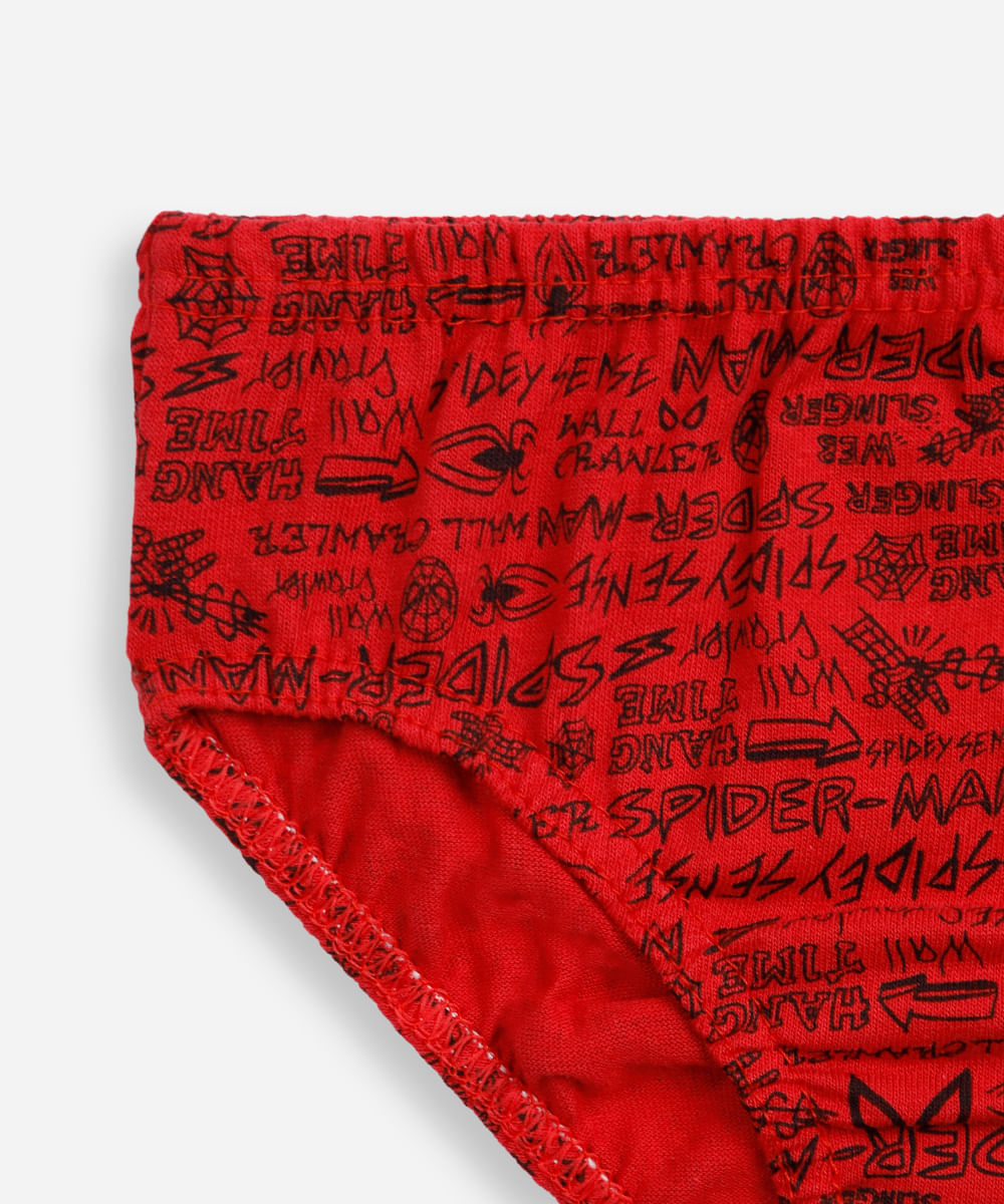 kit de 7 cuecas slip infantis de algodão homem aranha colorido