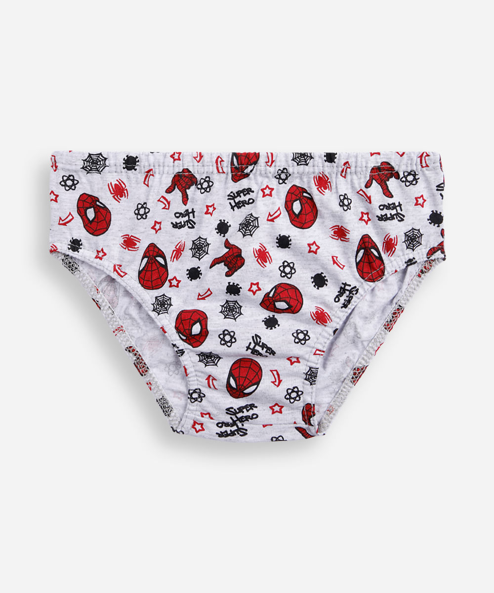 kit de 7 cuecas slip infantis de algodão homem aranha colorido