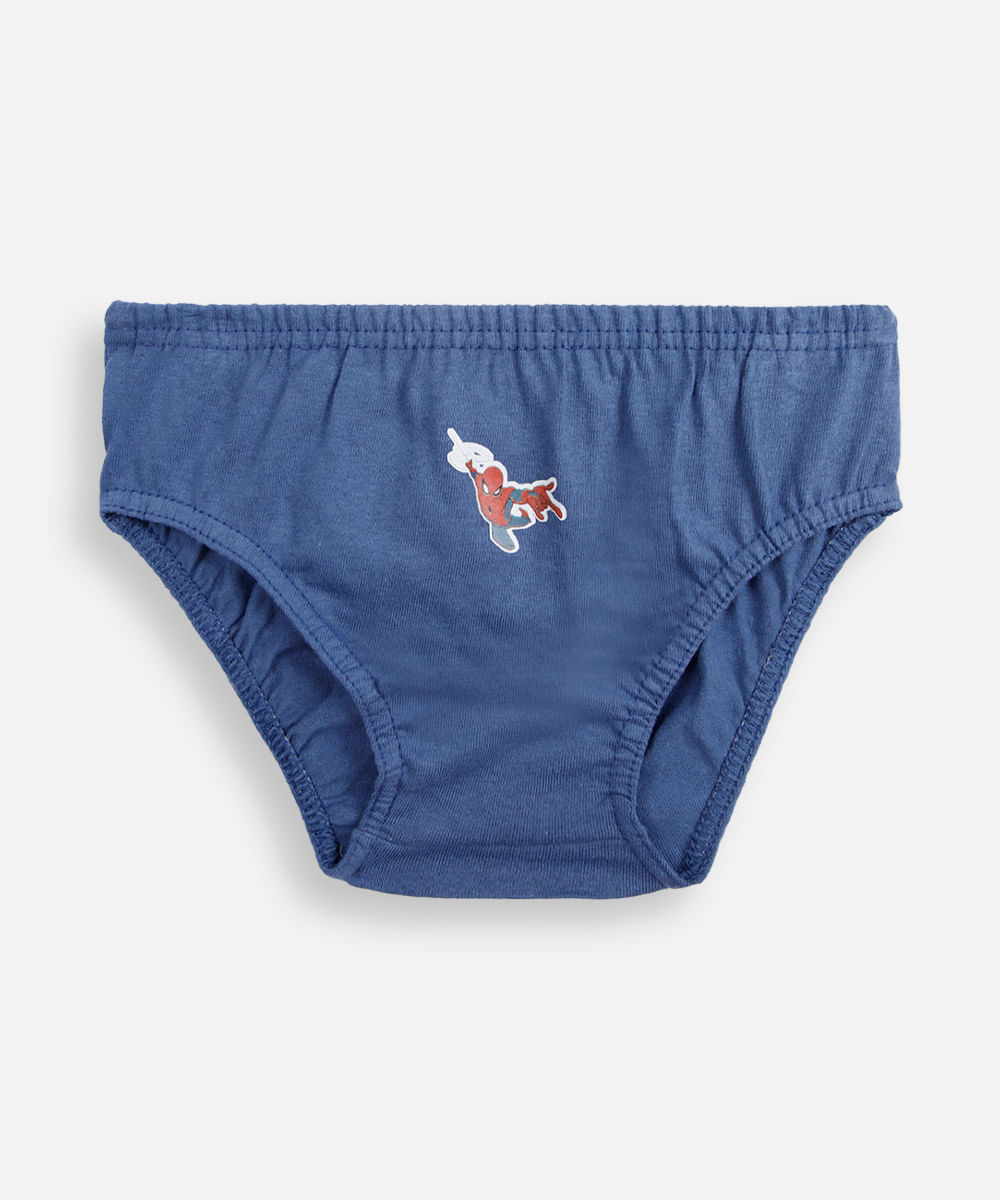 kit de 7 cuecas slip infantis de algodão homem aranha colorido