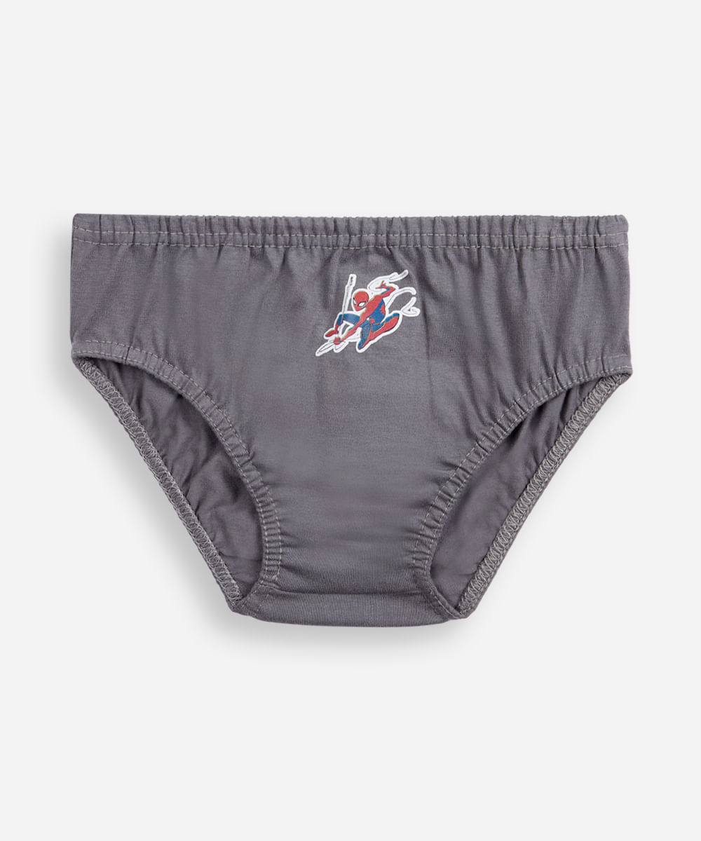 kit de 7 cuecas slip infantis de algodão homem aranha colorido