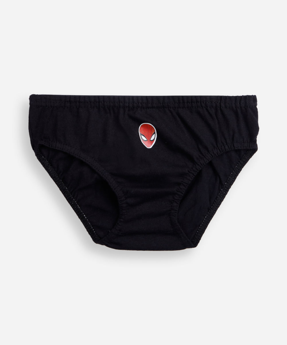 kit de 7 cuecas slip infantis de algodão homem aranha colorido
