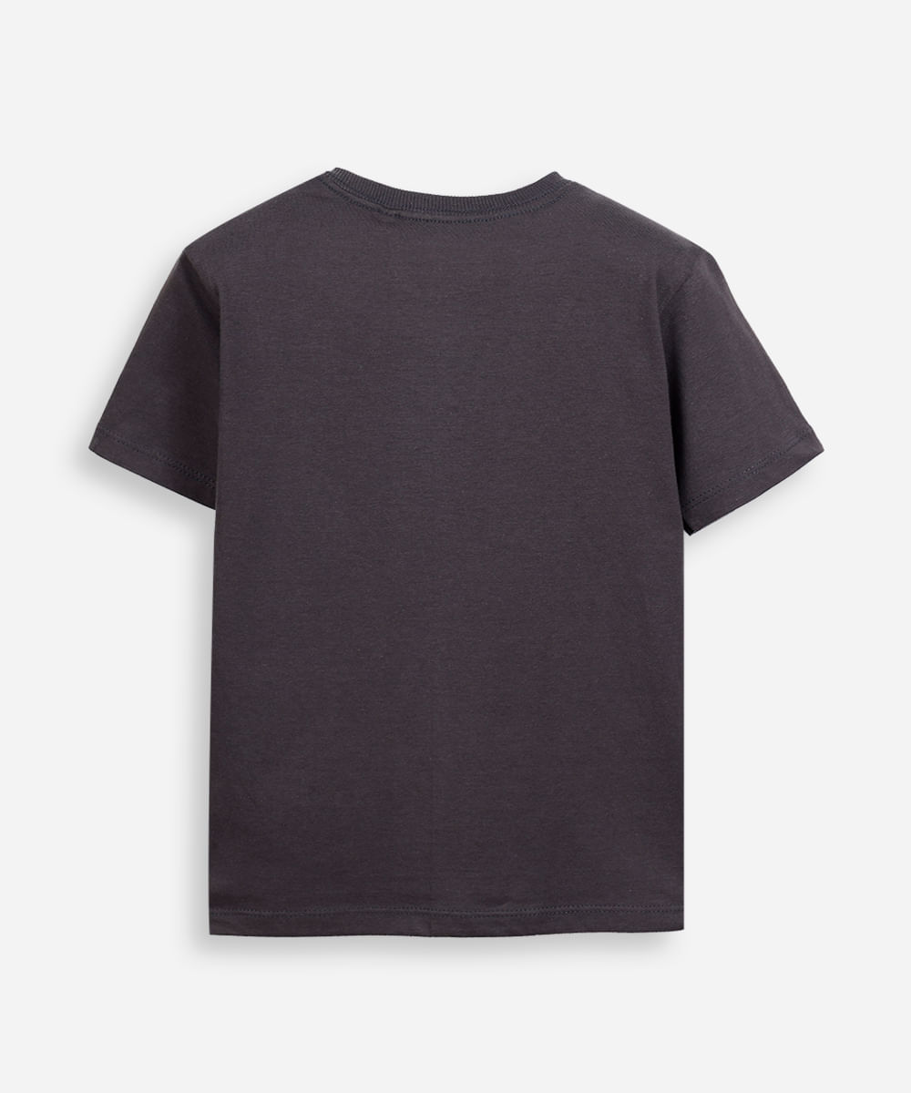 camiseta infantil de algodão shadow sonic cinza