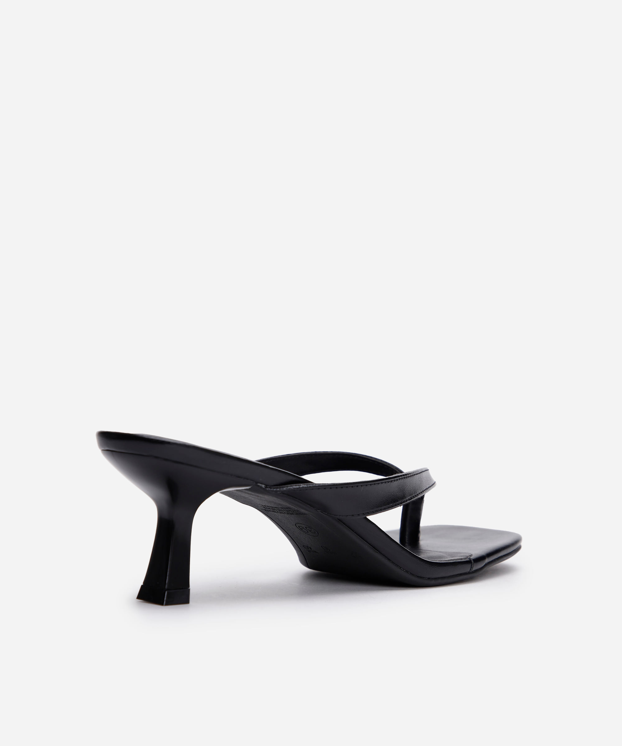 tamanco bico quadrado salto fino oneself preto