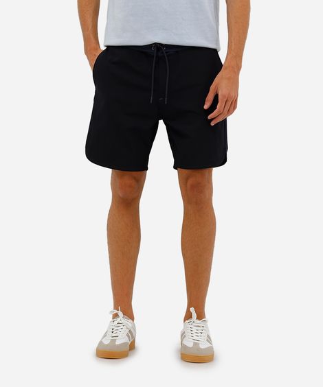 short boardshort masculino com recorte lateral azul marinho
