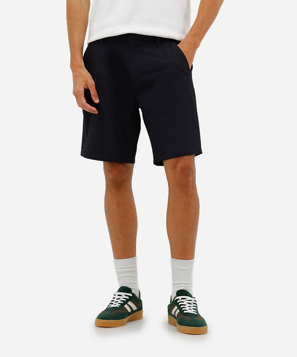 short masculino boardshort walk com botão embutido preto