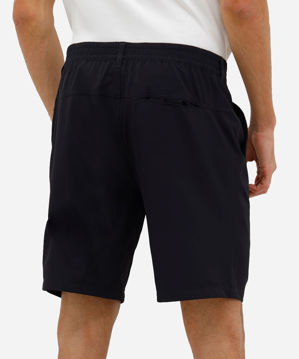 short masculino boardshort walk com botão embutido preto