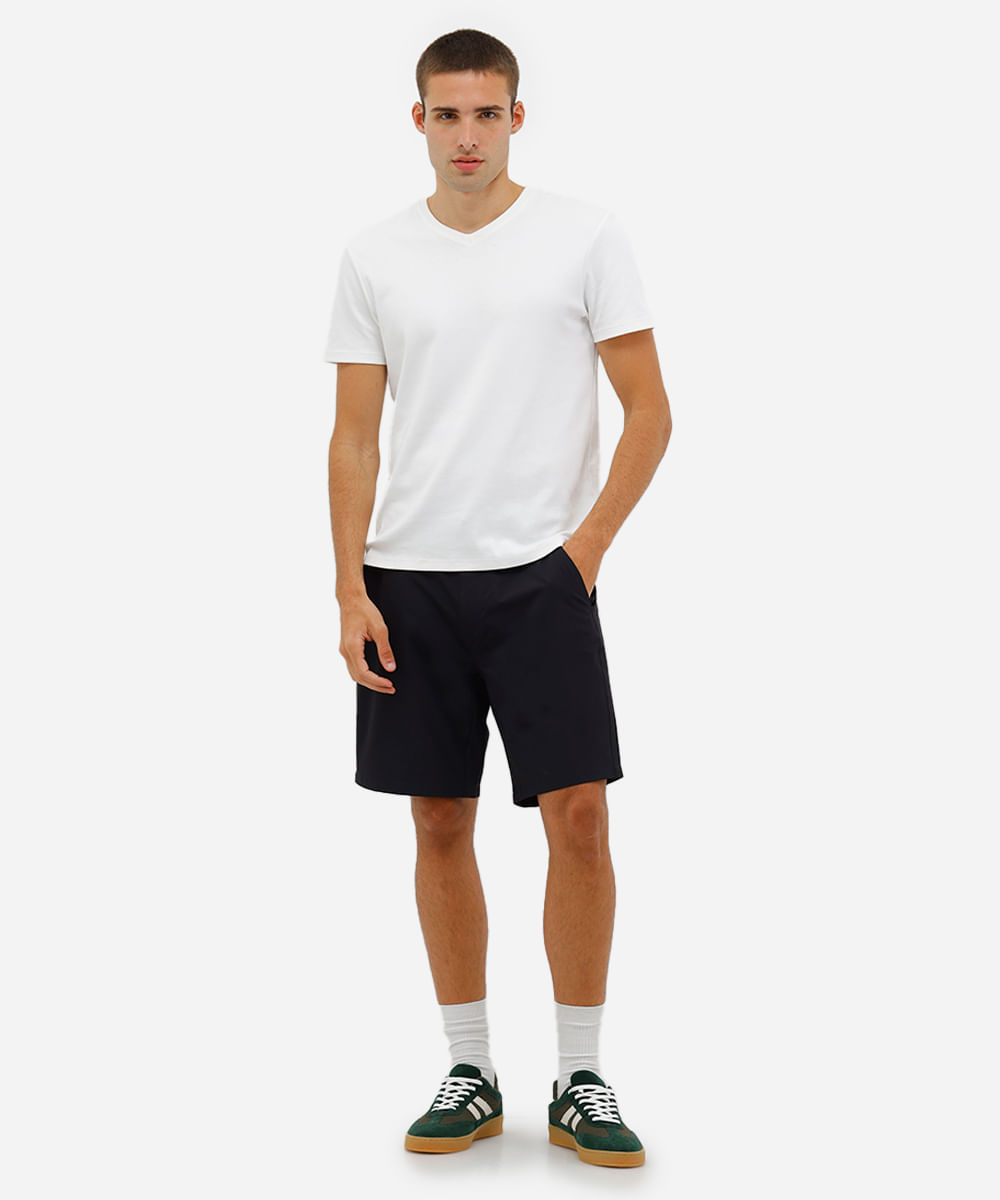 short masculino boardshort walk com botão embutido preto