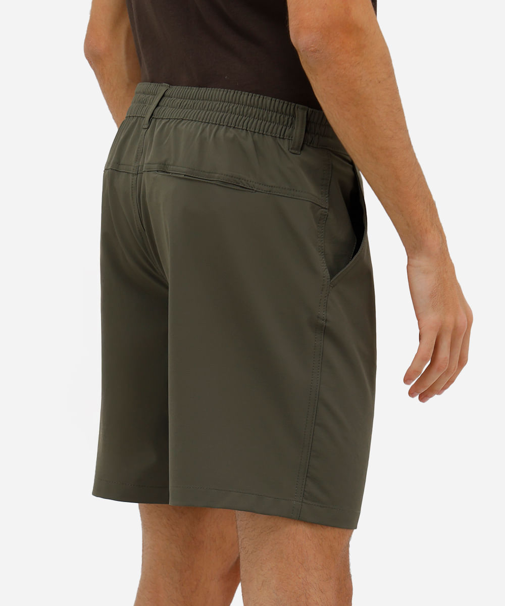 short masculino boardshort walk com botão embutido verde