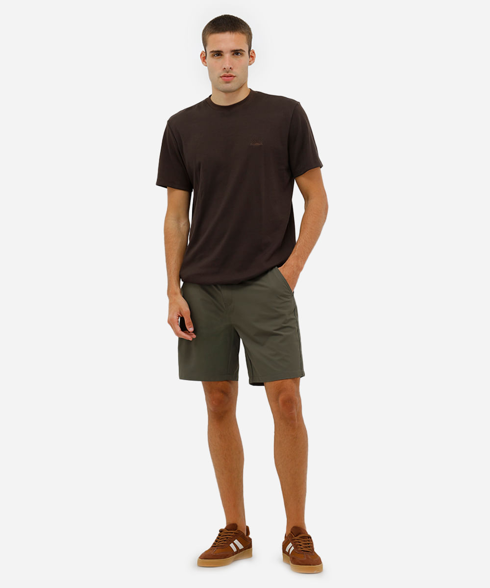 short masculino boardshort walk com botão embutido verde