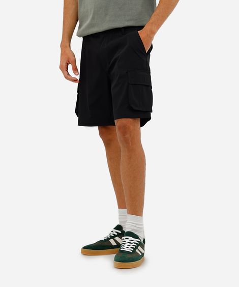 short boardshort masculino de poliamida preto