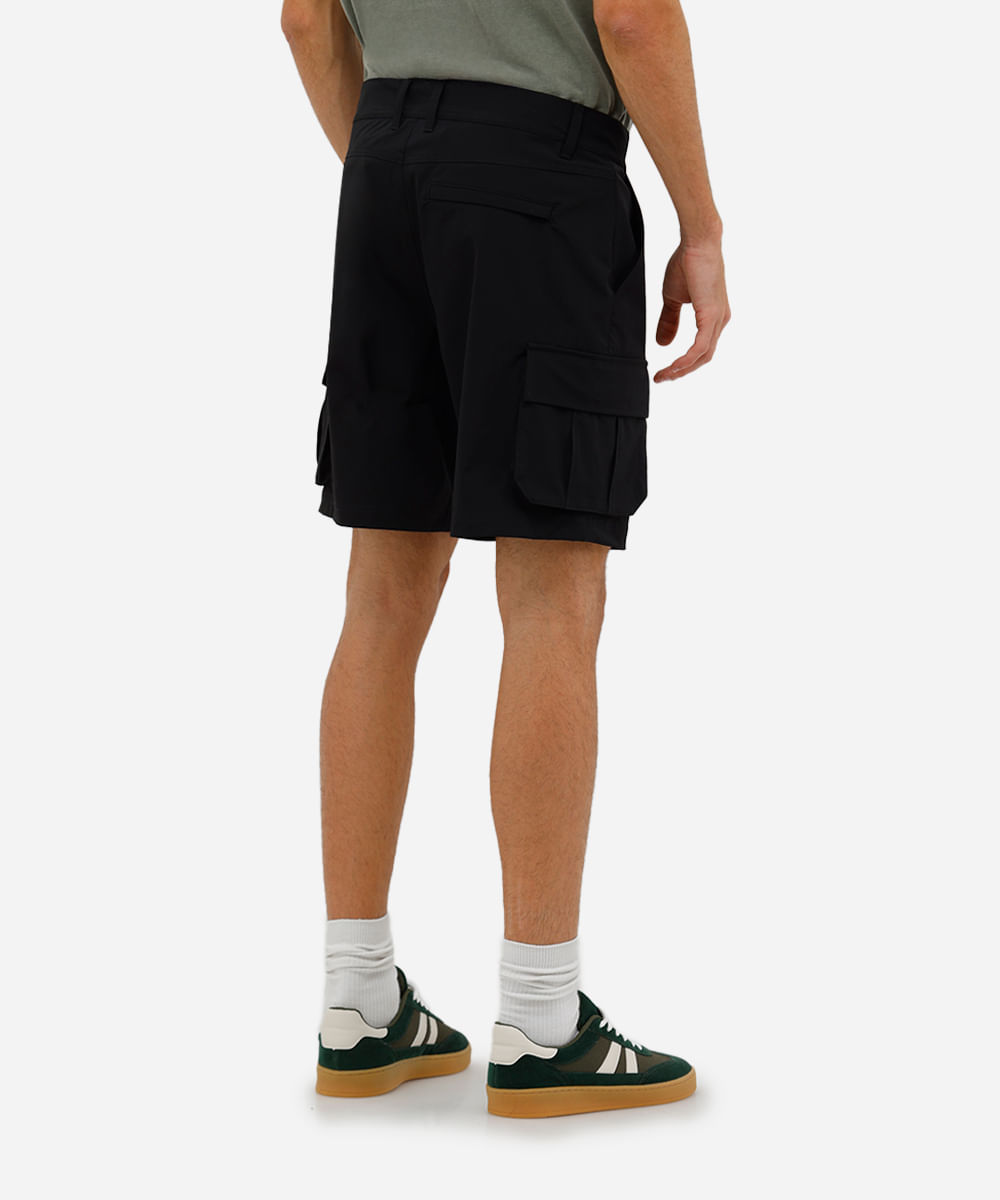 short boardshort masculino de poliamida preto