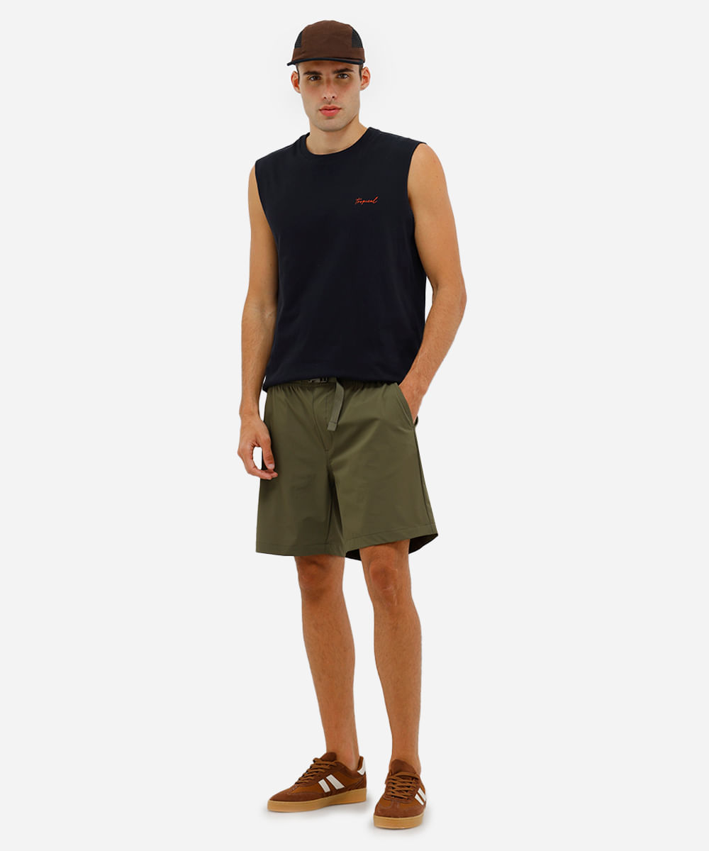 short boardshort masculino com cinto verde