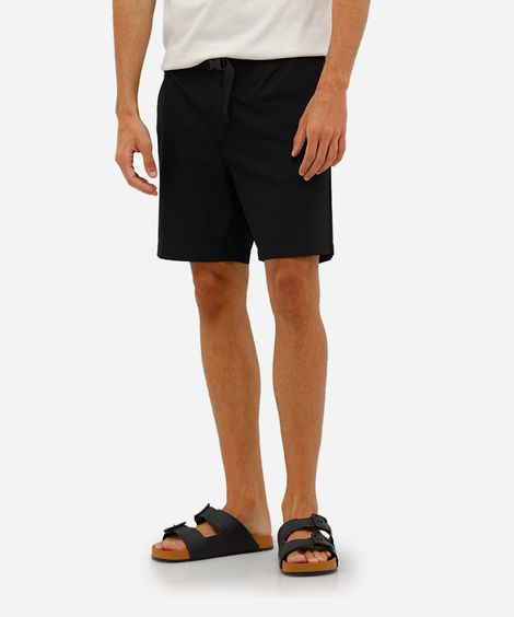 short boardshort masculino com cinto  preto