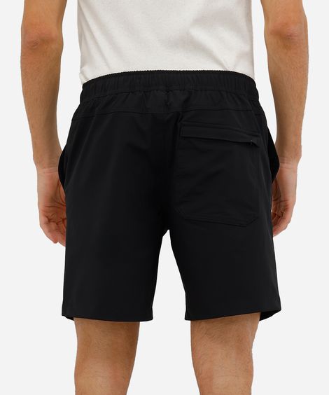 short boardshort masculino com cinto  preto