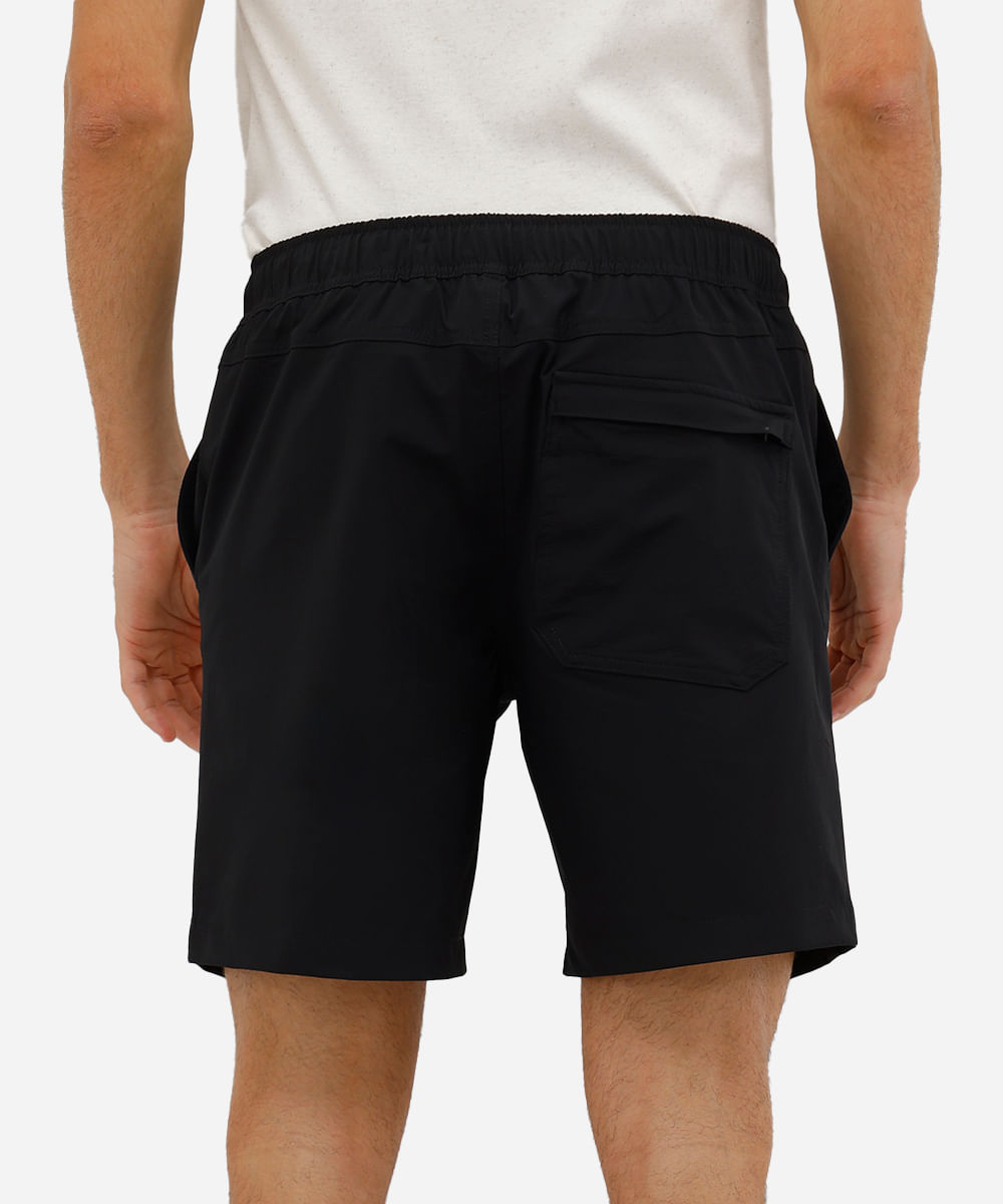 short boardshort masculino com cinto  preto