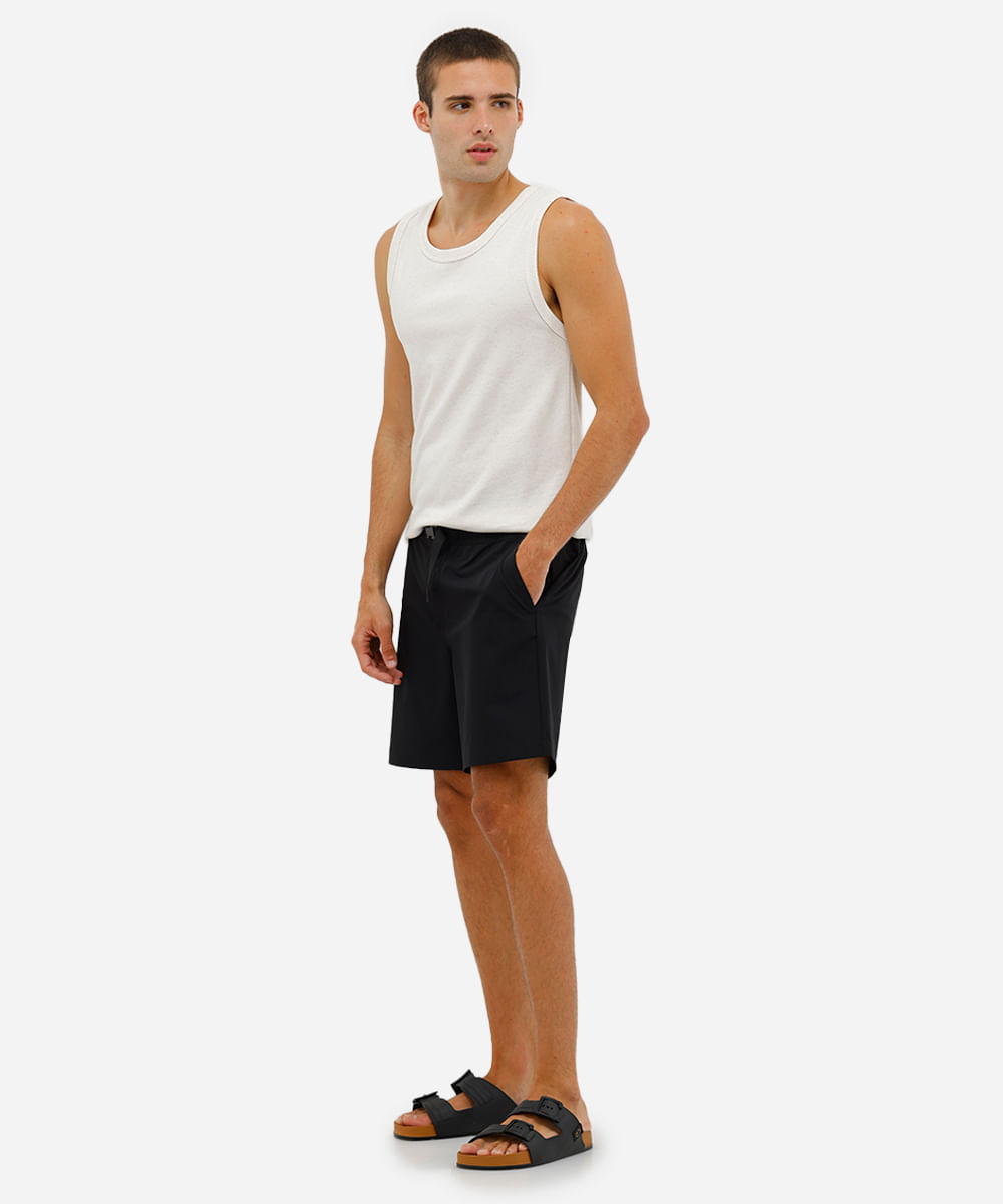 short boardshort masculino com cinto  preto