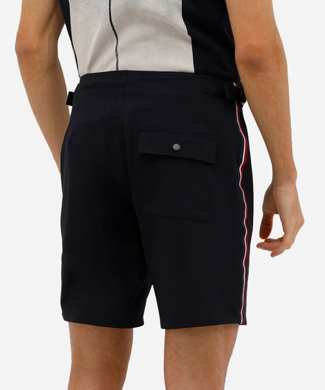 short boardshort masculino spandex listra lateral preto