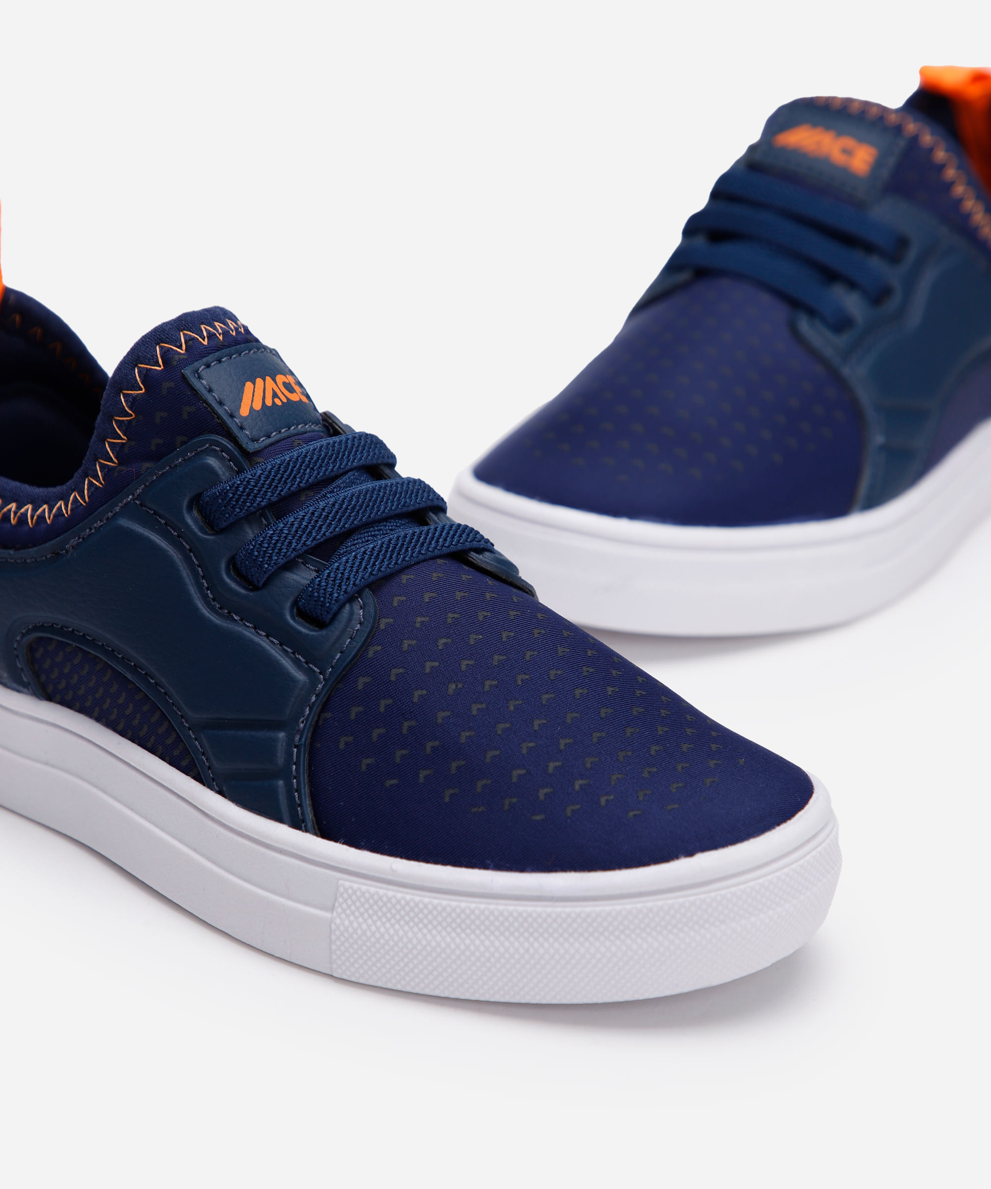 tênis infantil com recortes calce fácil ace azul