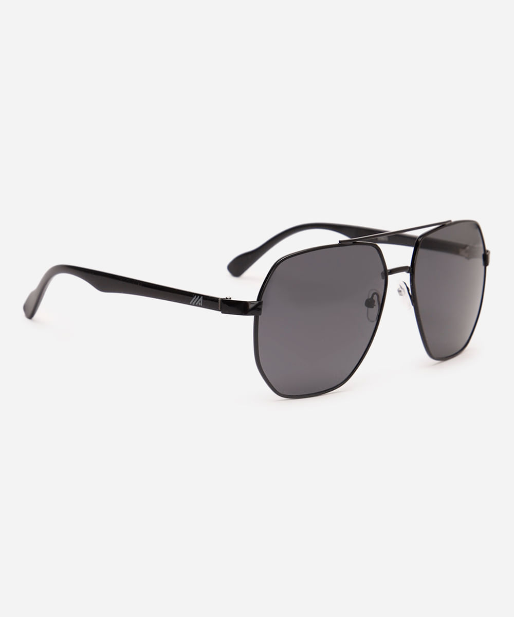 óculos de sol aviador preto