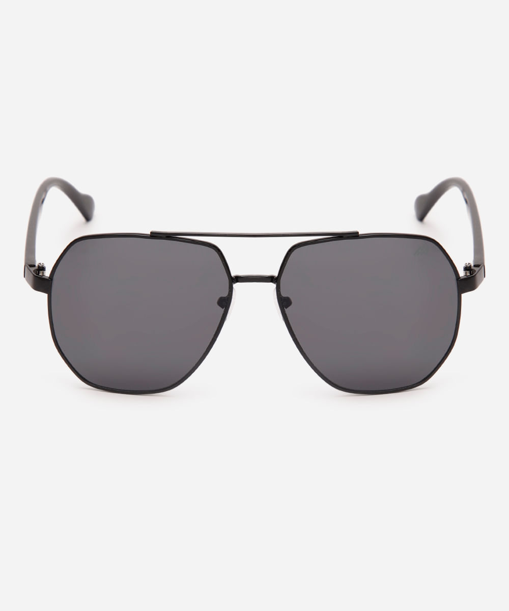 óculos de sol aviador preto