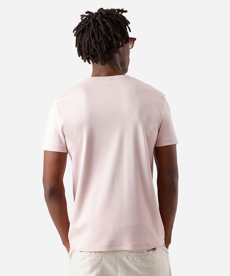 camiseta masculina de algodão peruano slim fit rosa