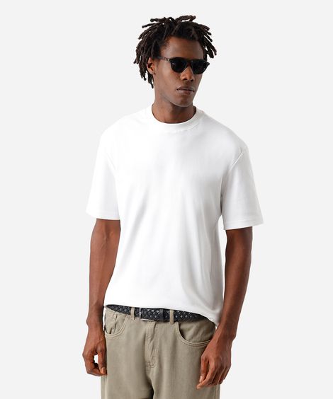 camiseta masculina relaxed de algodão peruano branca