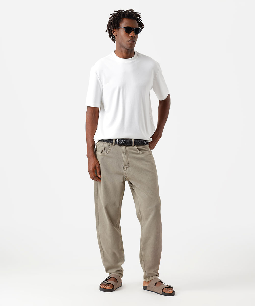 camiseta masculina relaxed de algodão peruano branca