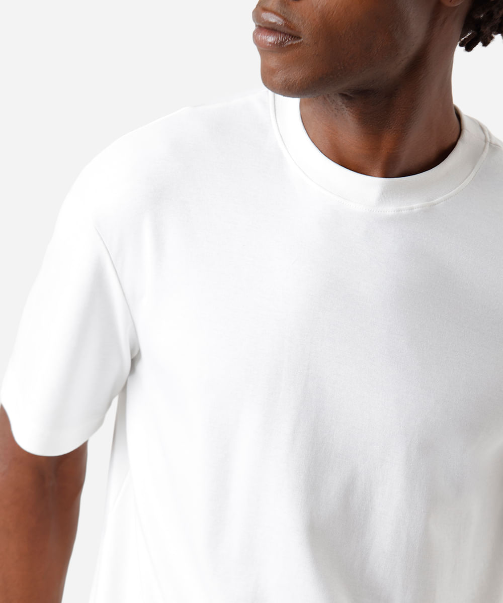 camiseta masculina relaxed de algodão peruano branca
