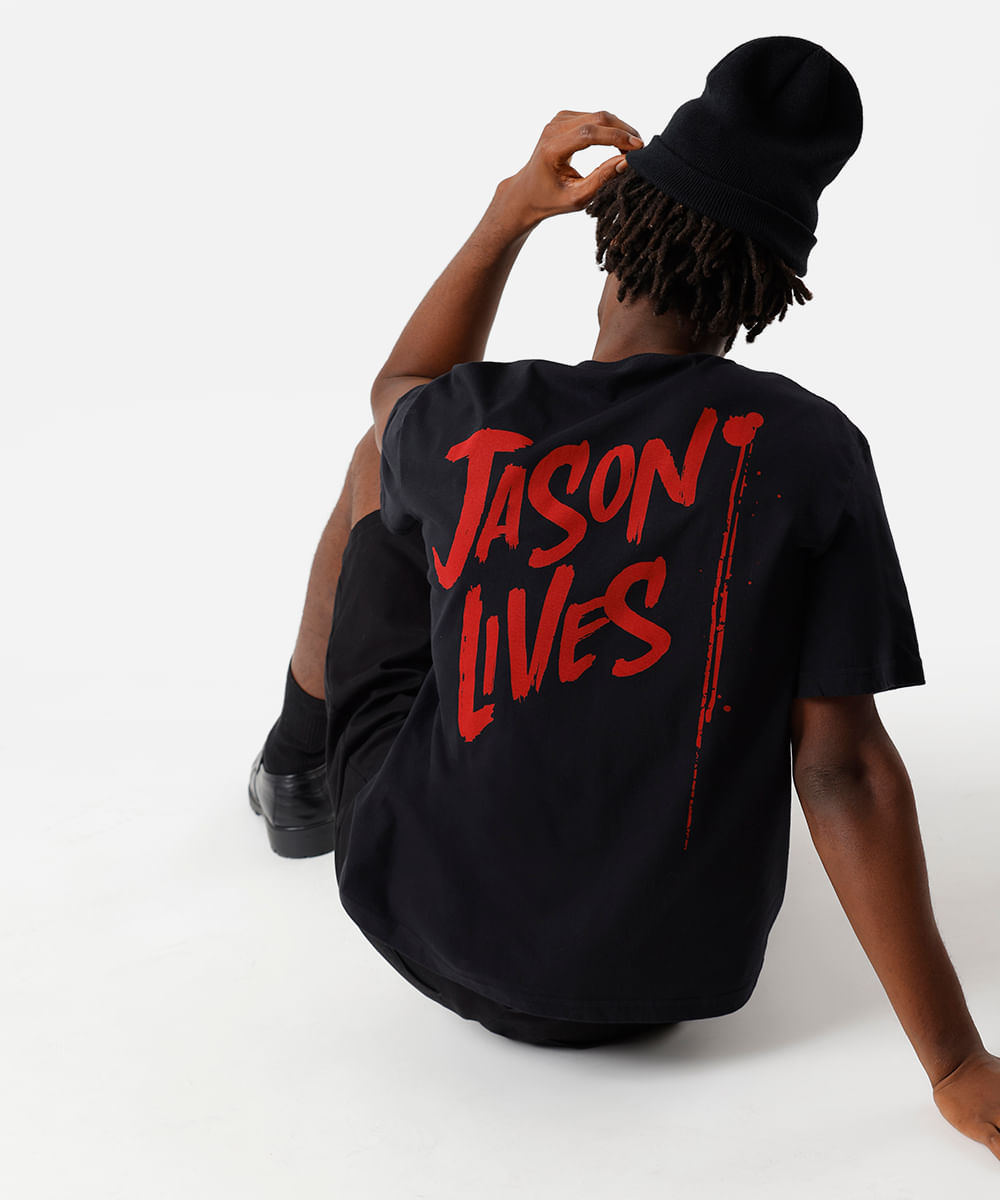 camiseta box masculina de algodão jason preta