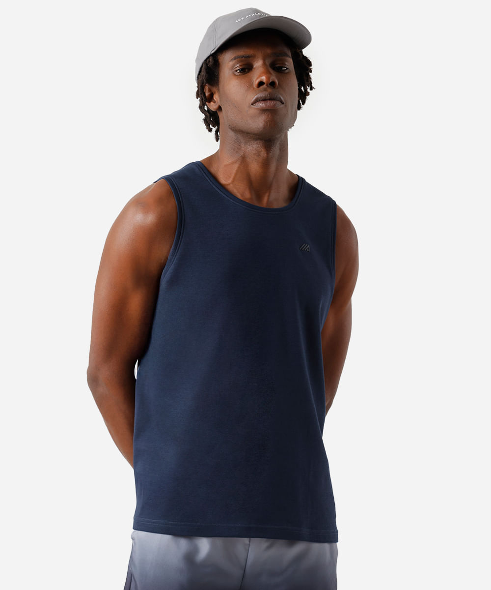 regata comfort algodão dry azul