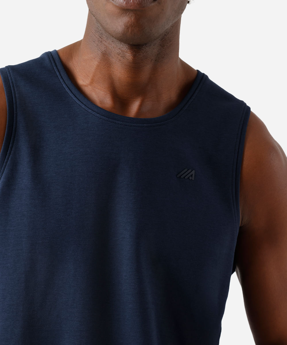 regata comfort algodão dry azul