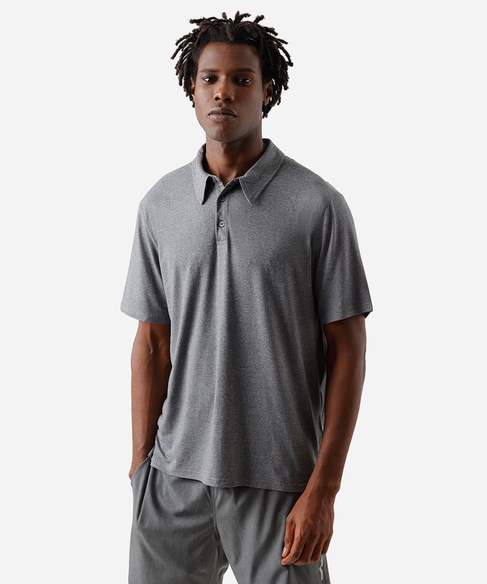 polo esportiva masculina manga curta preto