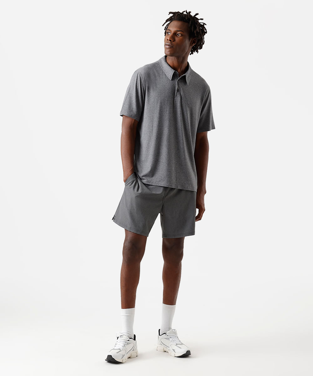 polo esportiva masculina manga curta preto