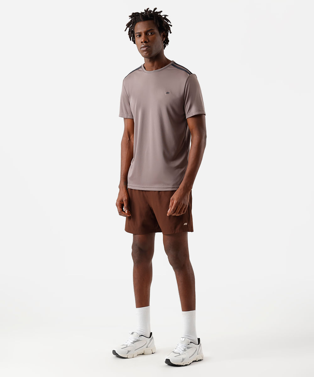 camiseta masculina com listras ace marrom