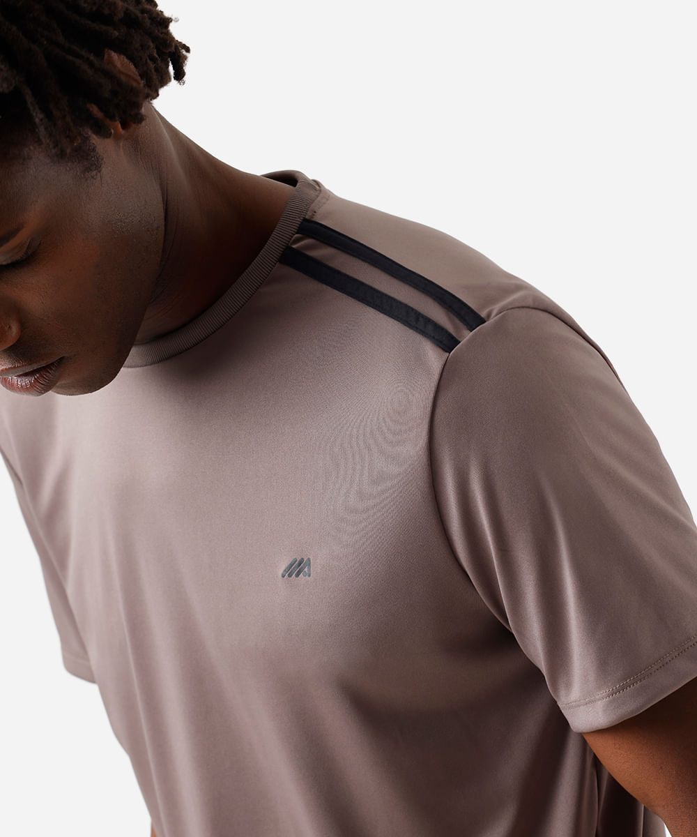 camiseta masculina com listras ace marrom