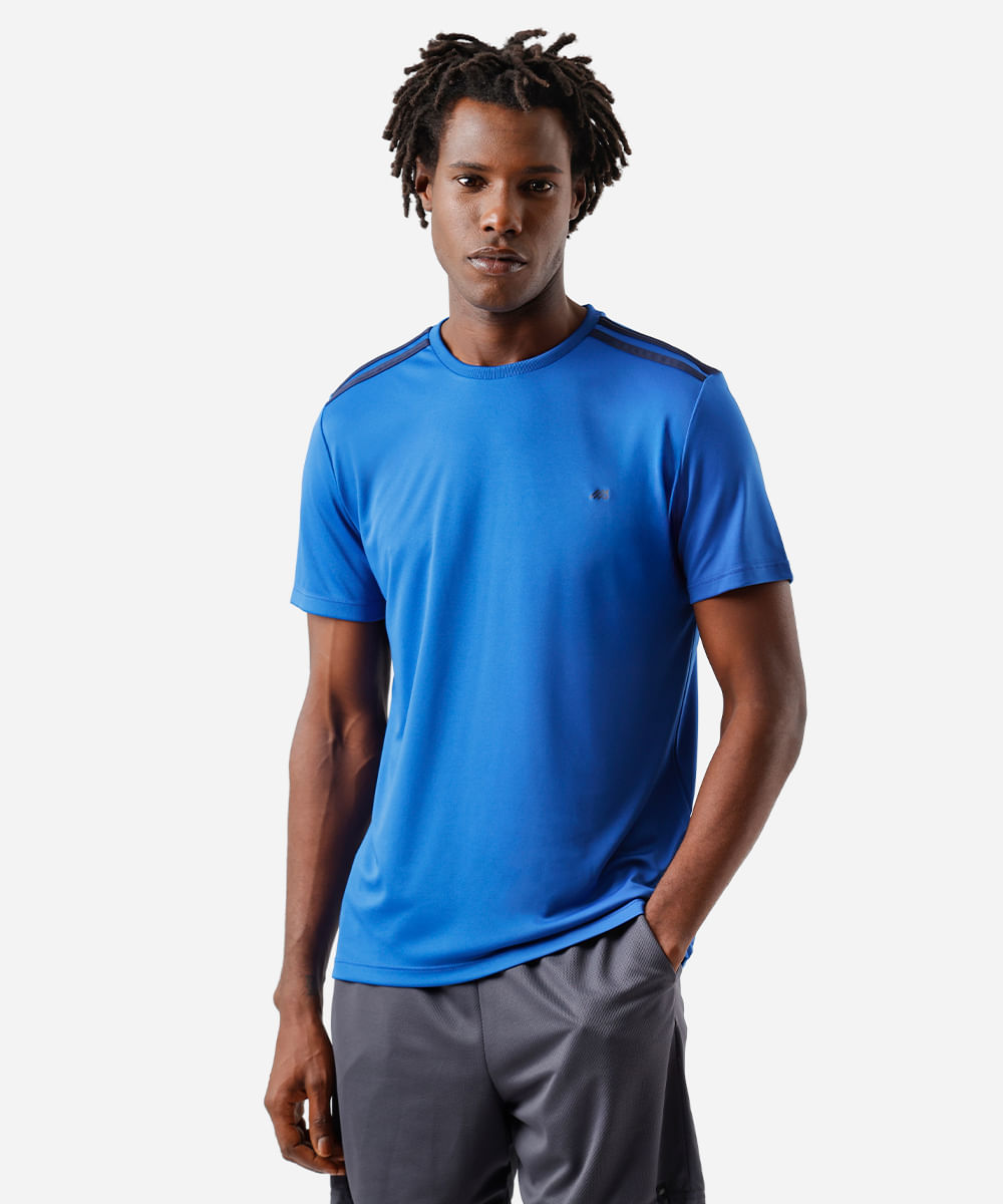 camiseta masculina com listras ace azul