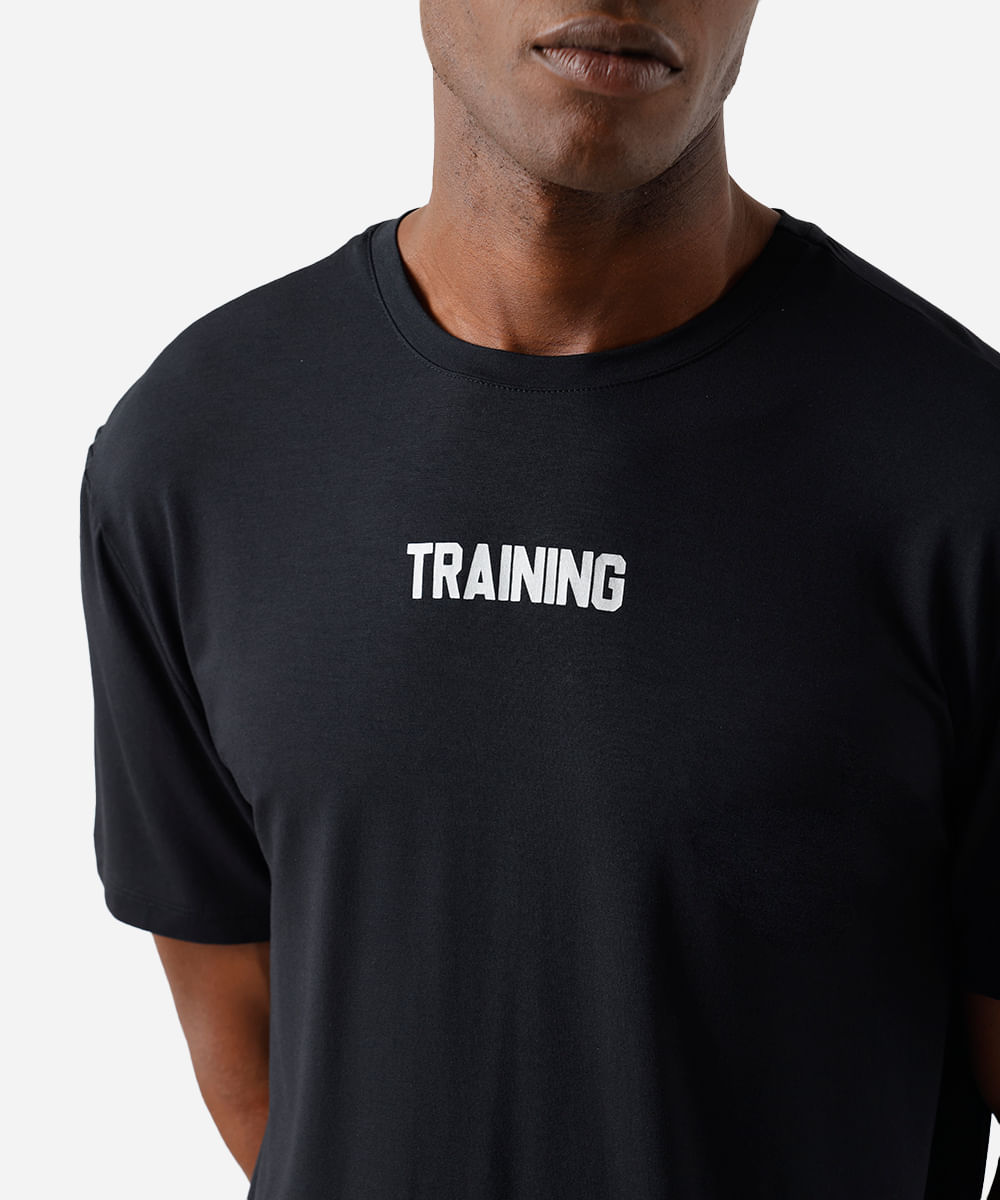camiseta esportiva masculina de modal training preta