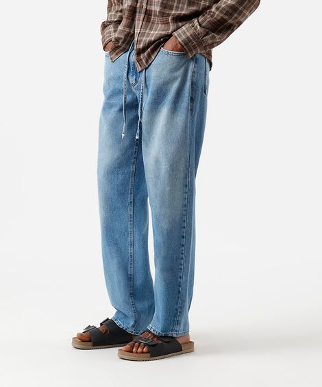 calça baggy masculina jeans com cinto azul