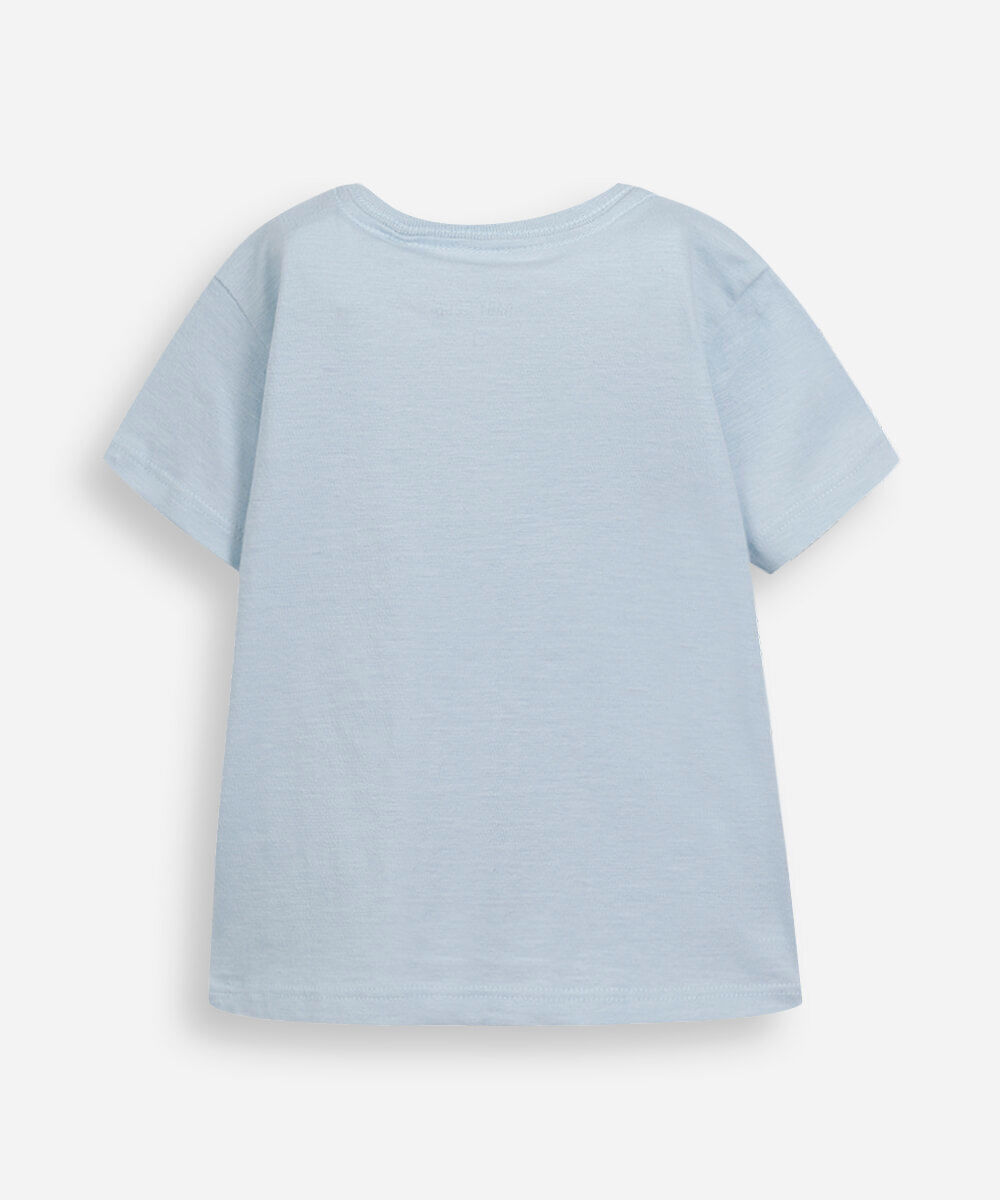 camiseta infantil tubarão azul