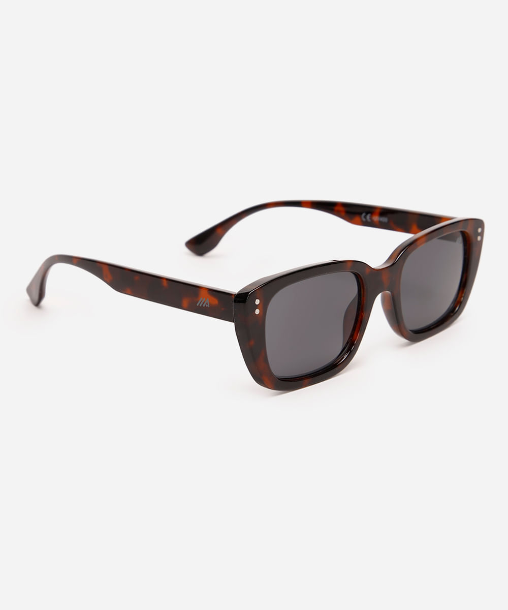 óculos de sol quadrado tartaruga feminino marrom