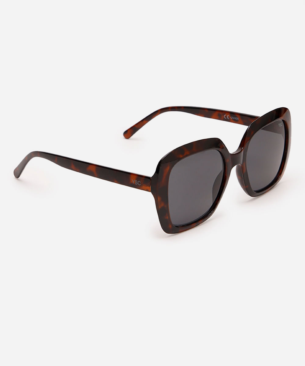 óculos de sol quadrado feminino marrom