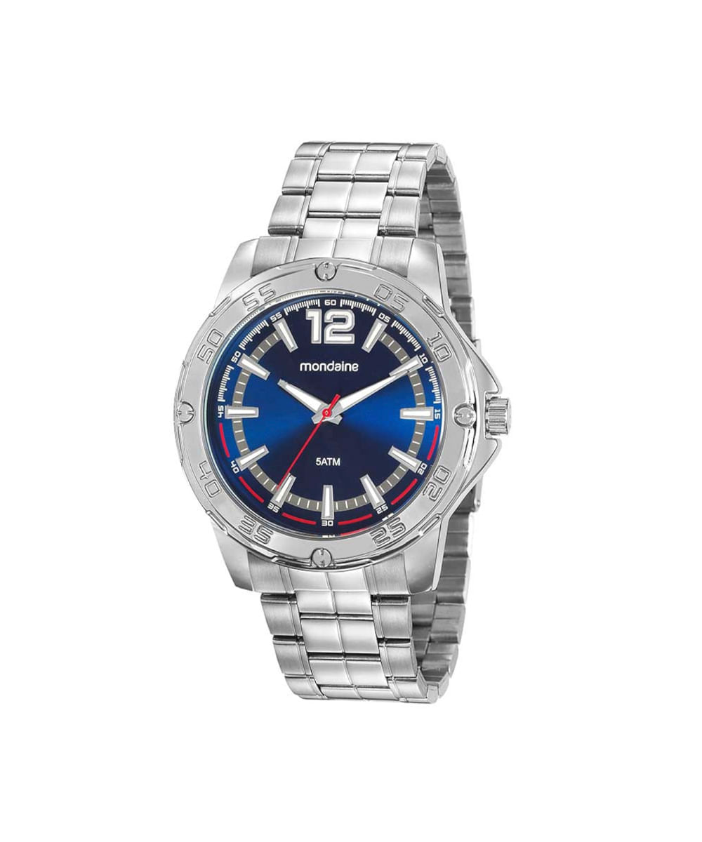 kit relógio masculino mondaine analógico 99551g0mvne2kt prateado