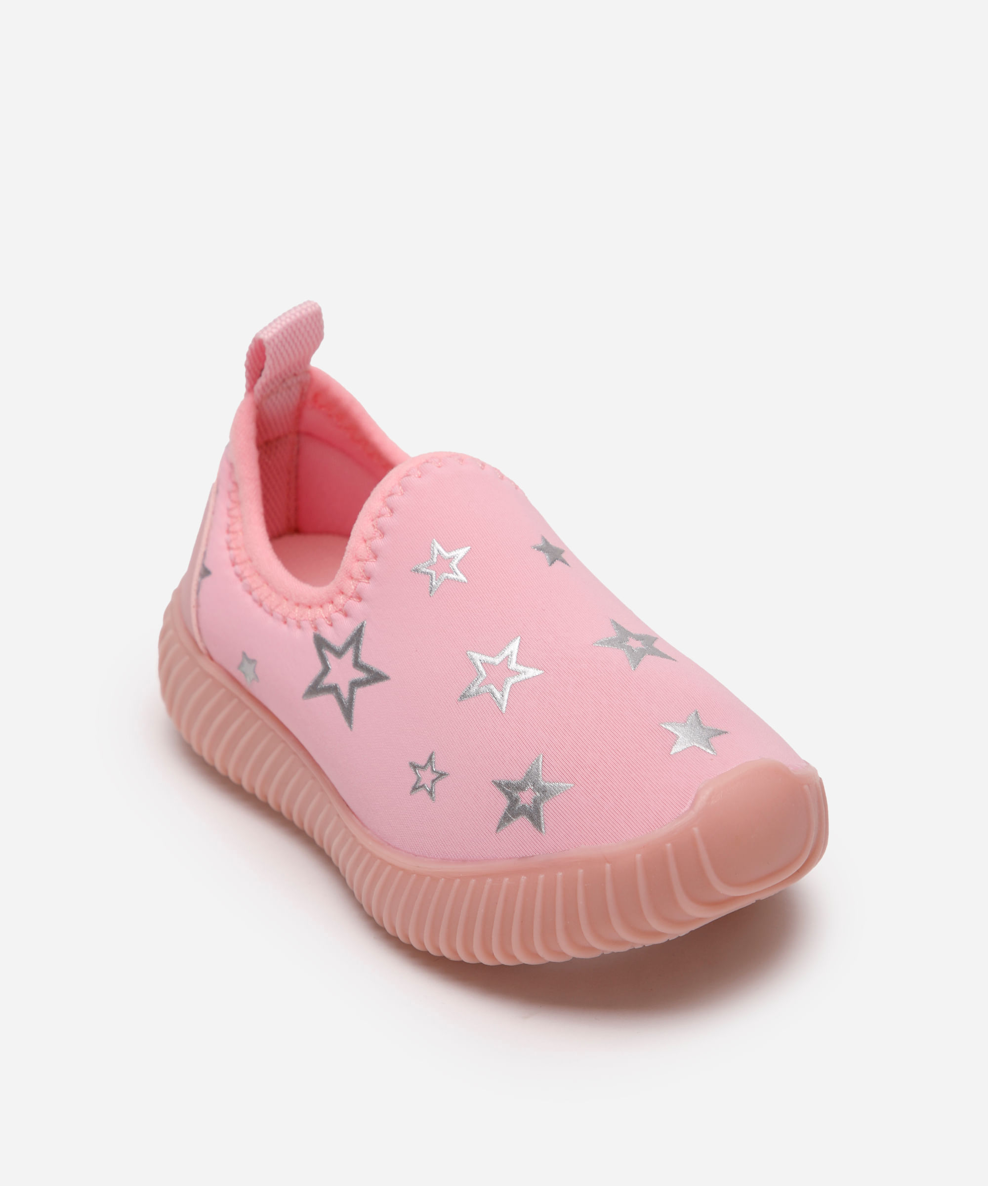 tênis infantil estrelas com luz calce fácil rosa