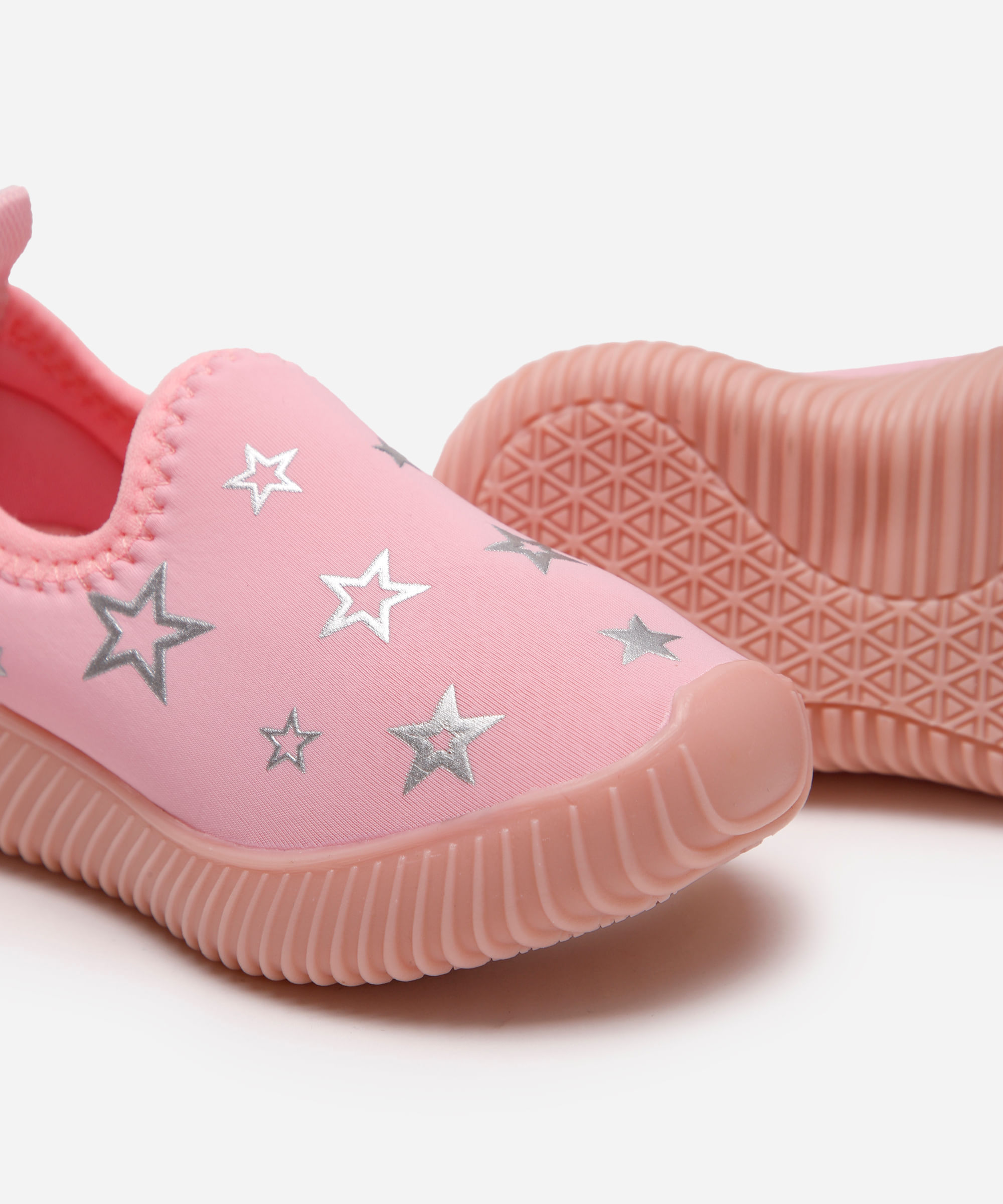 tênis infantil estrelas com luz calce fácil rosa