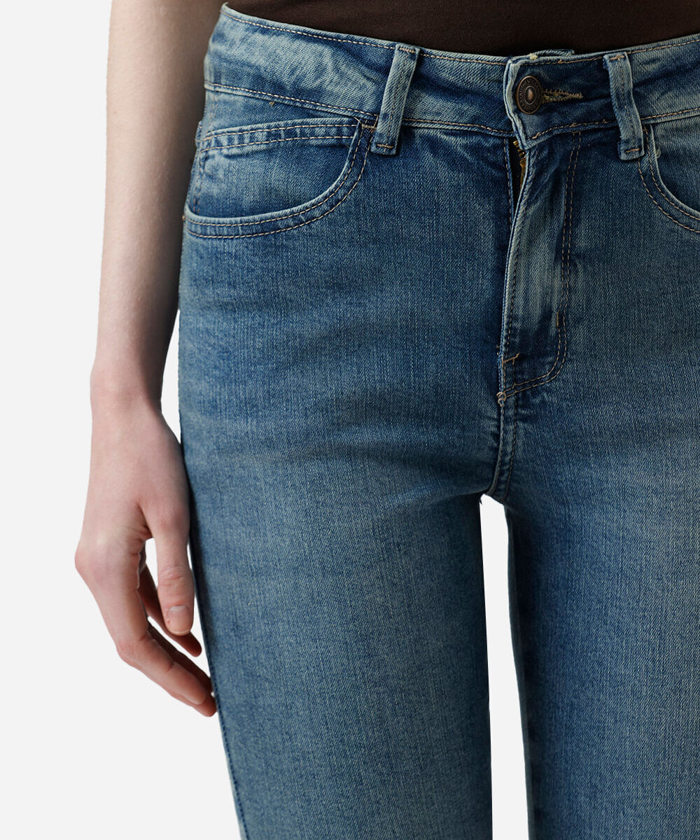 calça feminina jeans new skinny cintura alta azul