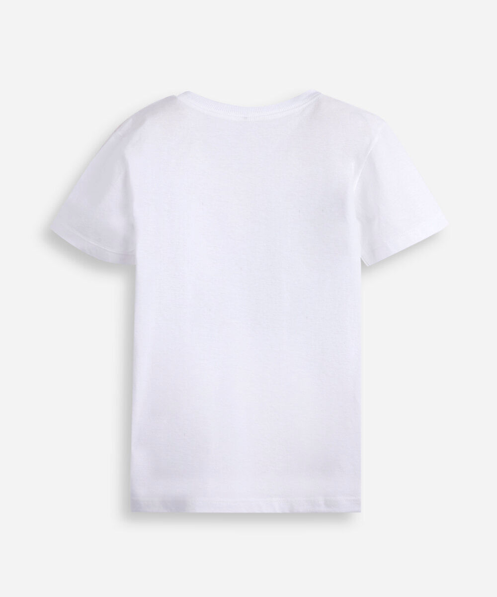 camiseta de algodão infantil manga curta minecraft off white