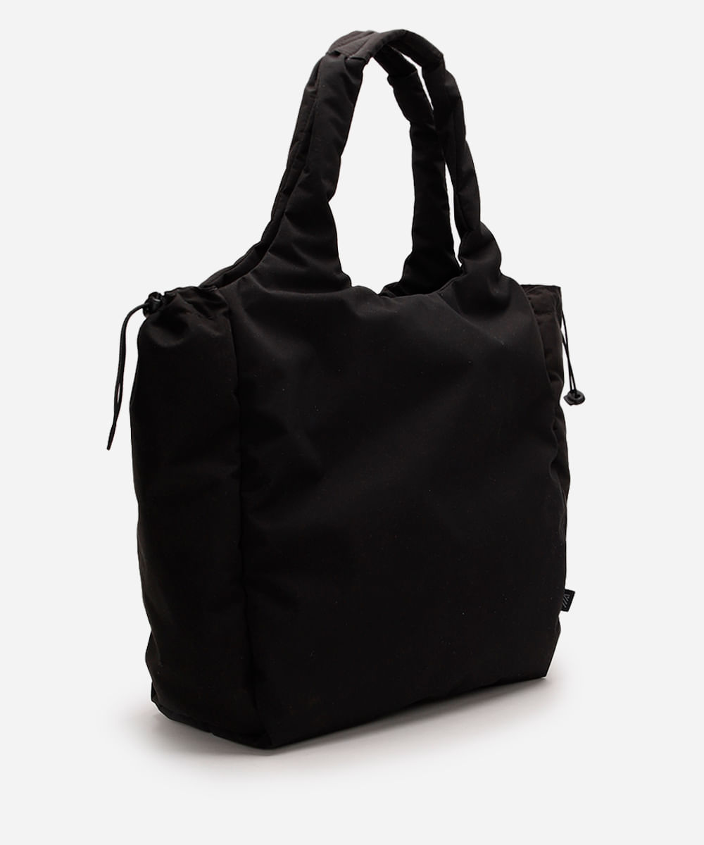 bolsa tote feminina texturizada preta