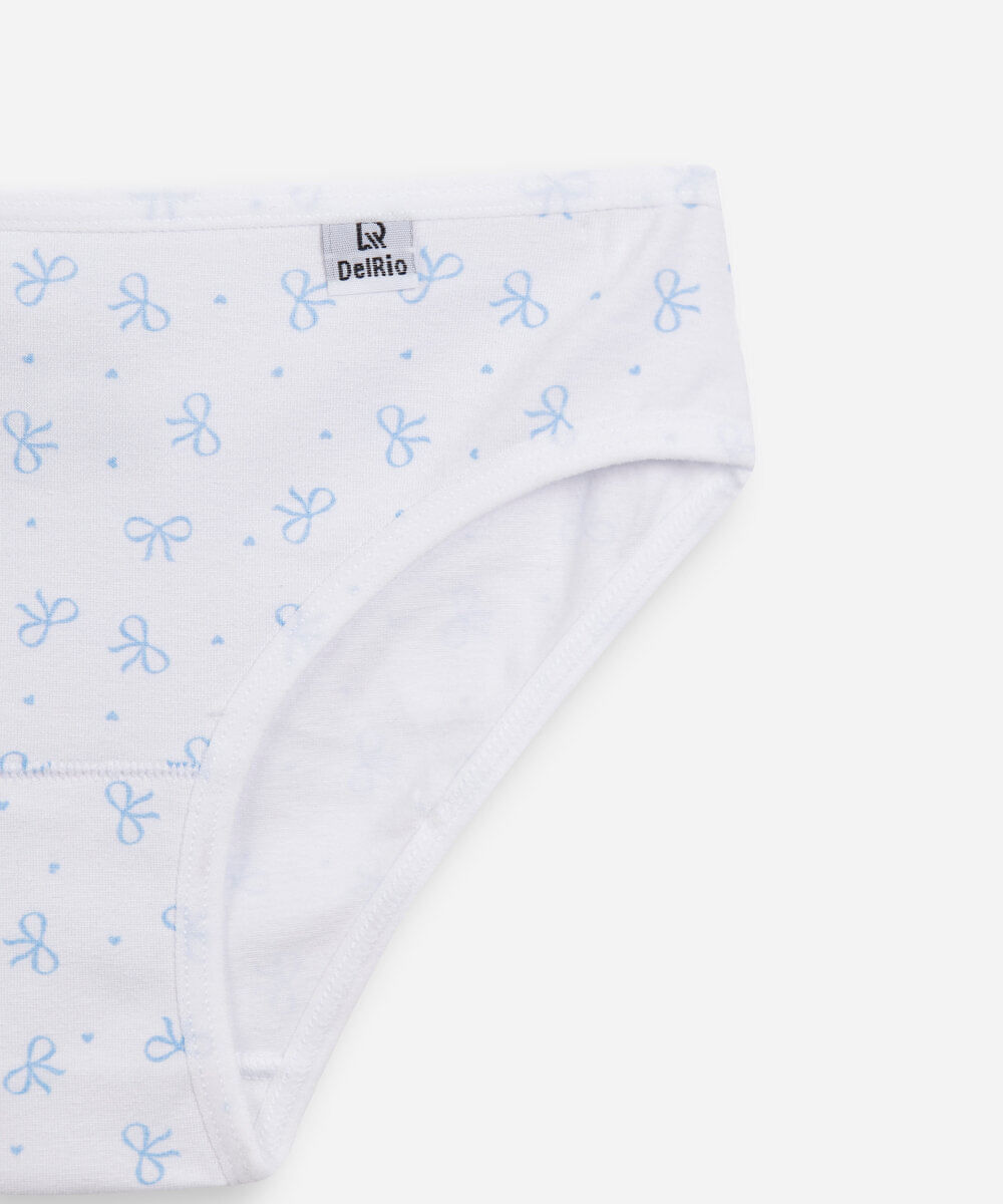 kit de 3 calcinhas infantis de algodão delrio colorido