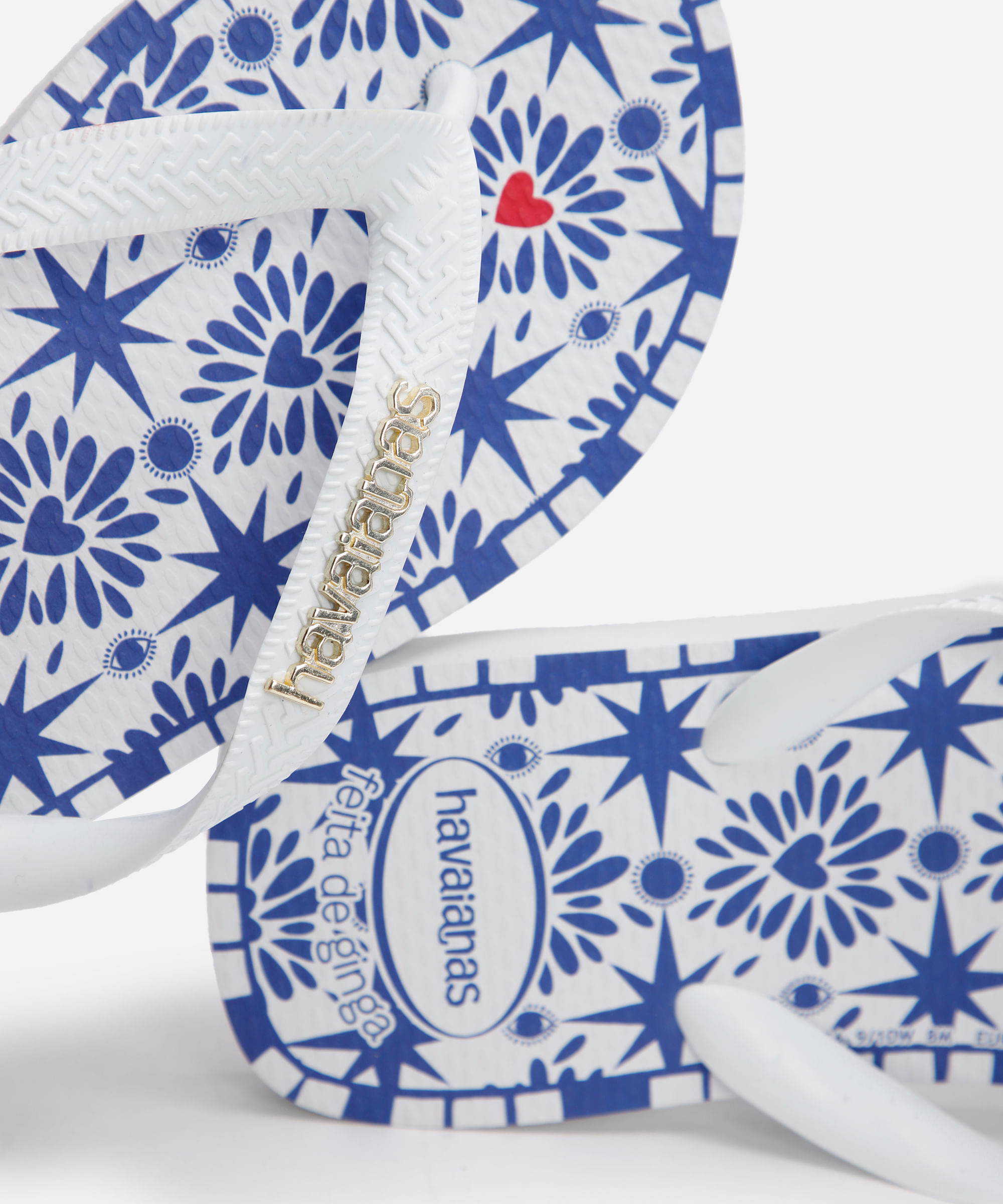 chinelo havaianas ginga estampado branco