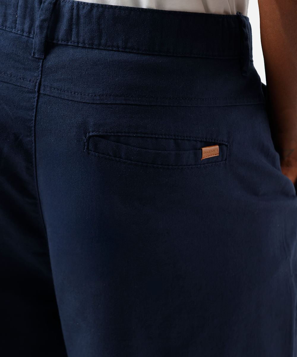 calça baggy masculina com linho e pregas azul